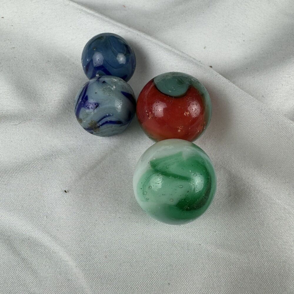 Vintage Glass Marbles Set Of 4 - Gem